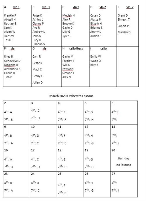 March Lessons 