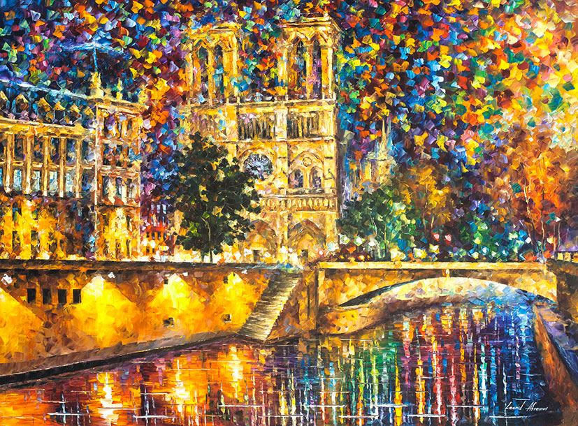 "Cathédrale de Notre Dame" by Leonid Afremov "Cathédrale de Notre Dame" by Leonid Afremov